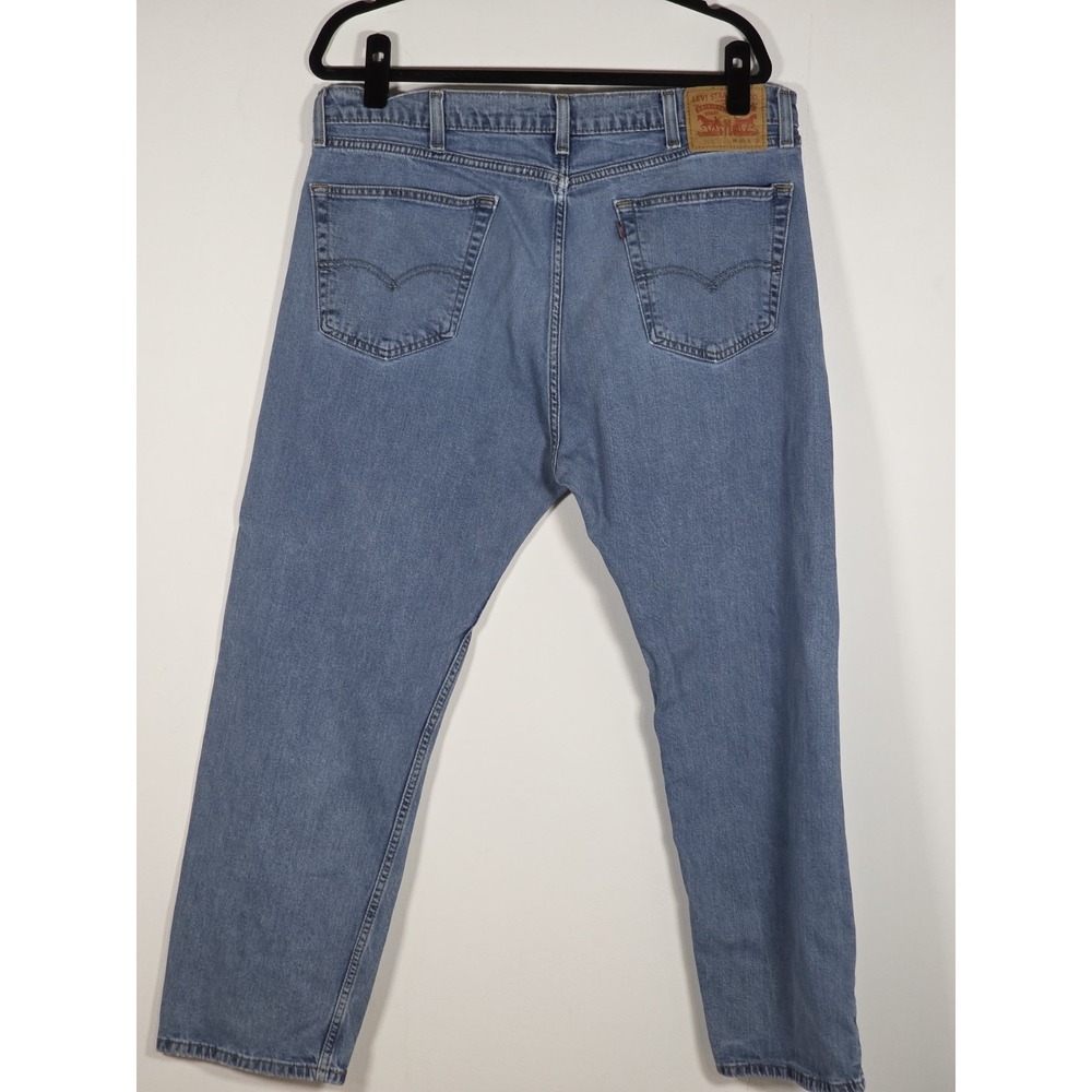 Levis Mens 40x30 505 Straight Leg Blue Denim Jeans Regular Fit Classic Essential - Picture 3 of 11